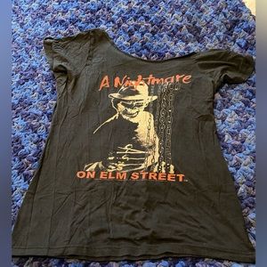 Nightmare on Elm St Off Shoulder Graphic T | XXL